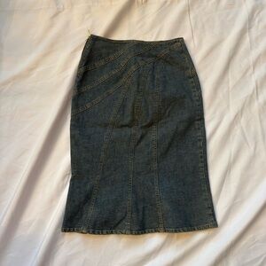 Vintage Blue Denim Pencil Skirt